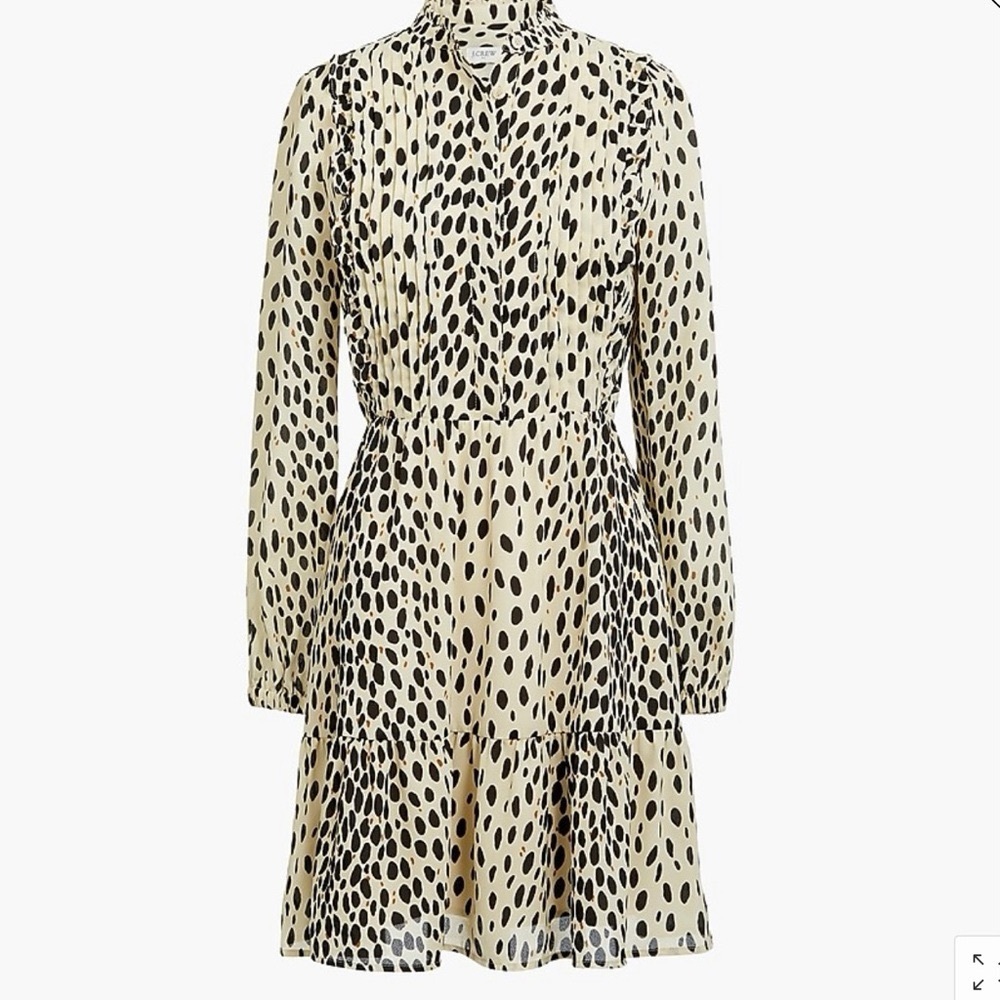 J. Crew Mercantile. Pleated Front Tiered Dress. Cheetah Dot Print. Size 2.